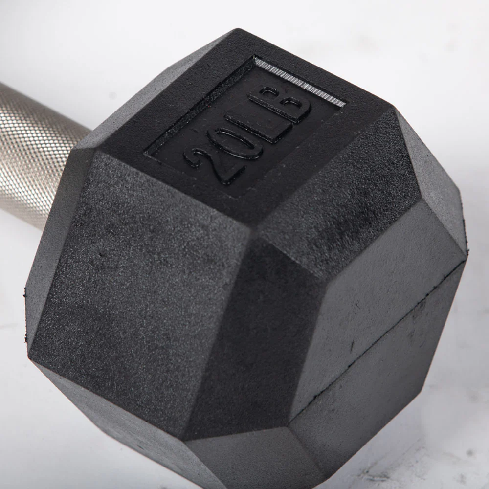 Scratch and Dent - 20 LB Straight Stainless Steel Hex Dumbbells - FINAL SALE - Image 3