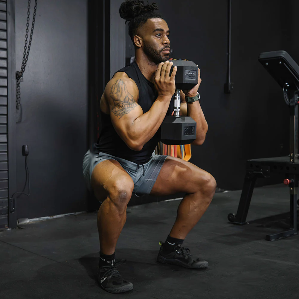 5 LB Rubber Hex Dumbbells - Image 2