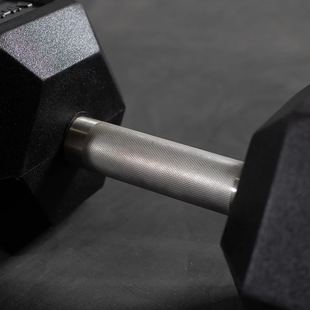 90 LB Straight Stainless Steel Hex Dumbbells - Image 5