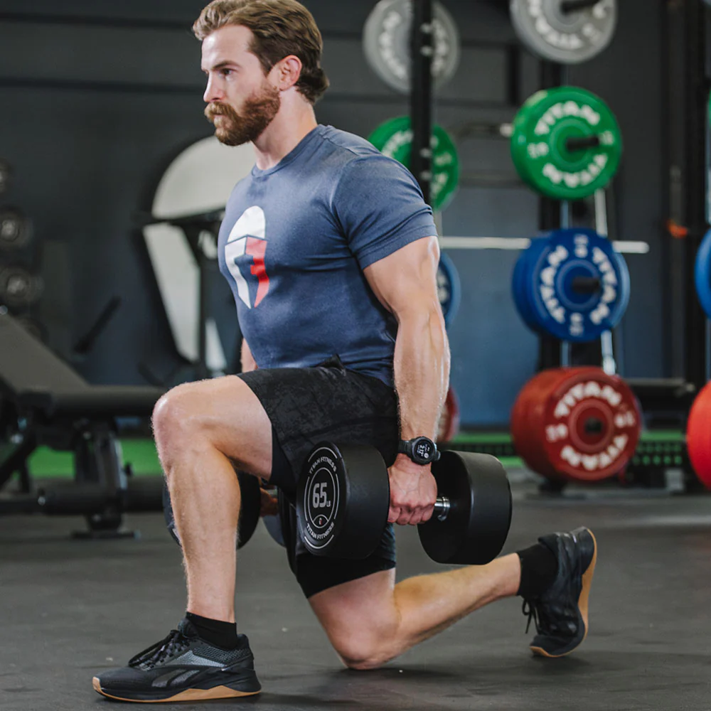 95 LB Pair Round Urethane Dumbbells - Image 4