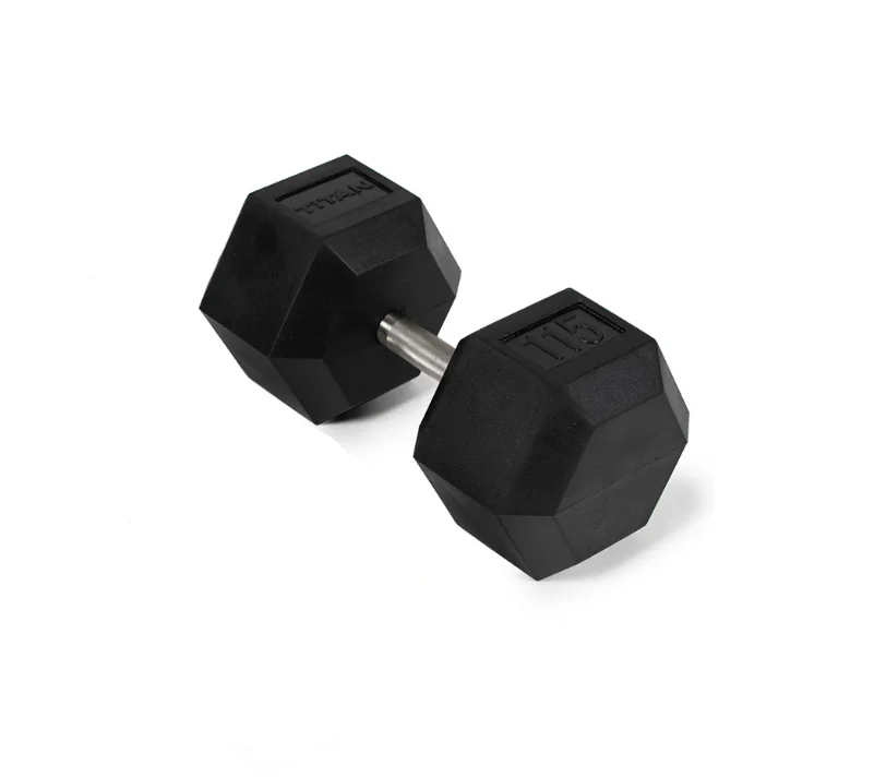 Scratch and Dent, 115 LB Straight Stainless Steel Hex Dumbbell