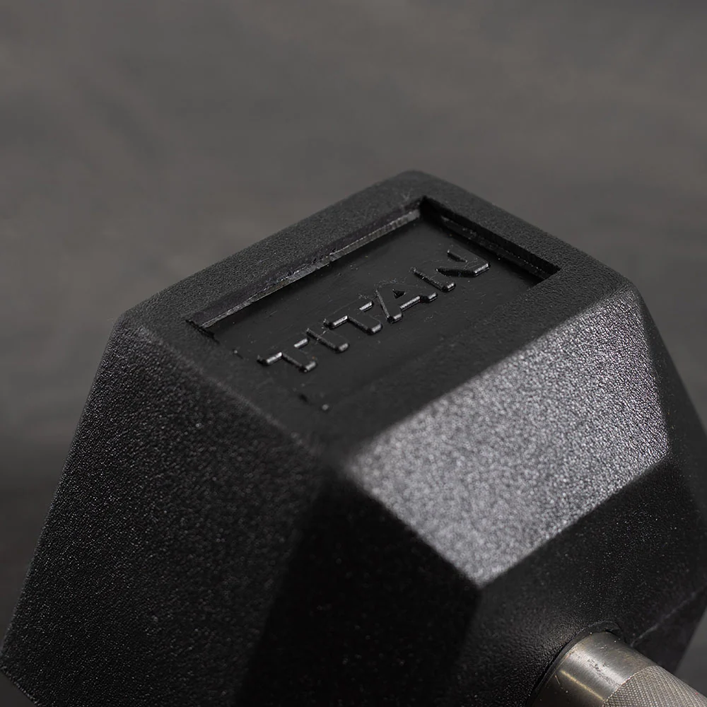 115 LB Straight Stainless Steel Hex Dumbbells - Image 4