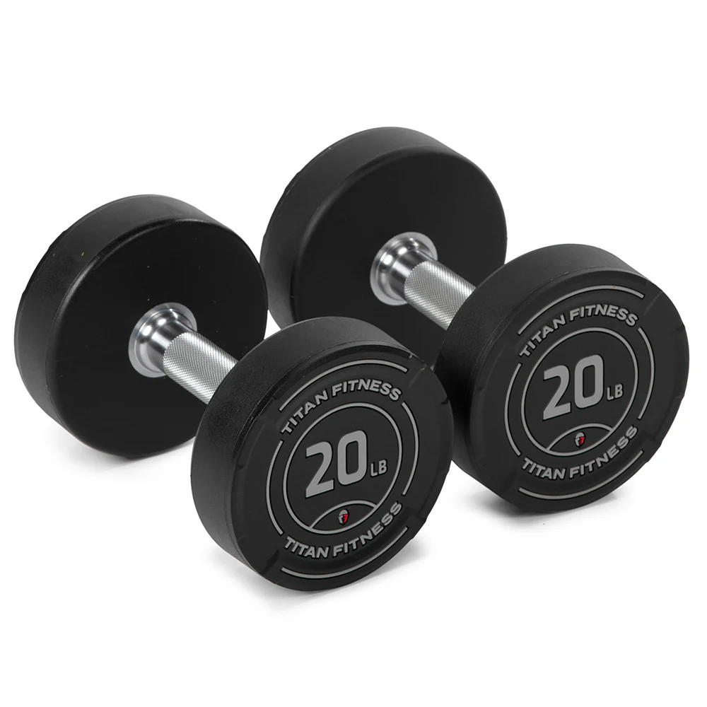 Scratch and Dent, 20 LB Pair Round Urethane Dumbbells