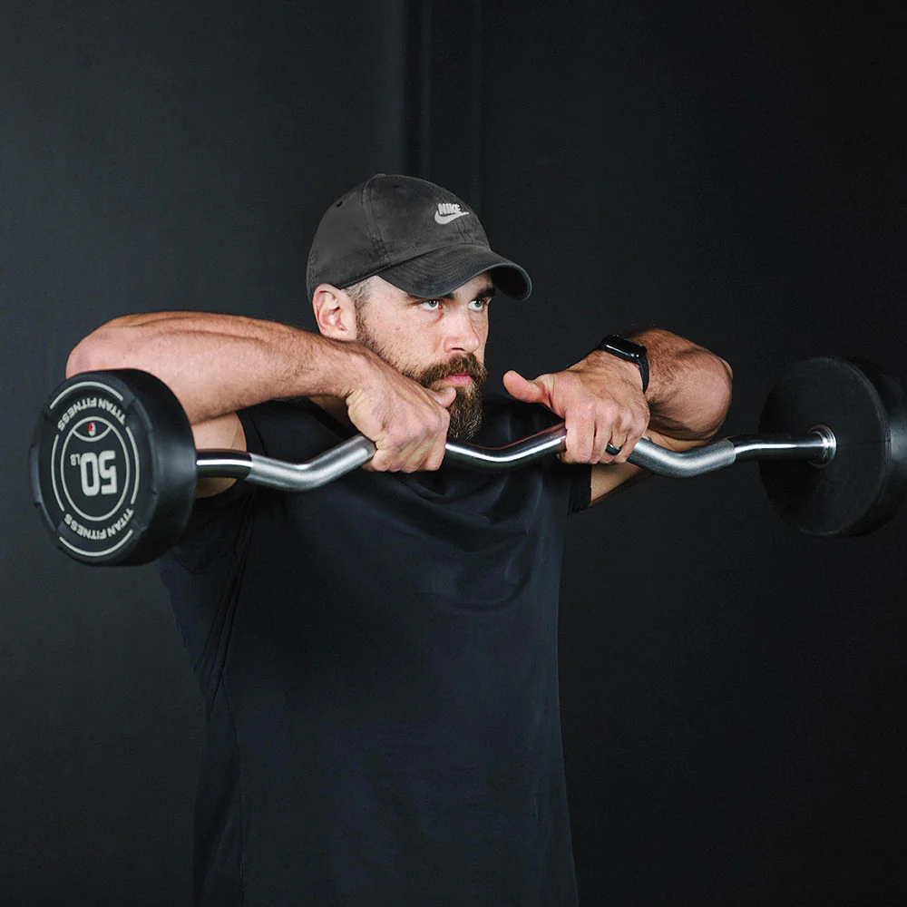 40 LB EZ Curl Fixed Urethane Barbell - Image 5