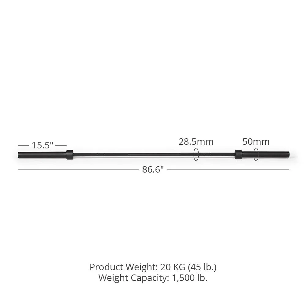 Scratch and Dent, Titan Series Olympic Barbell | Black Cerakote - Image 8