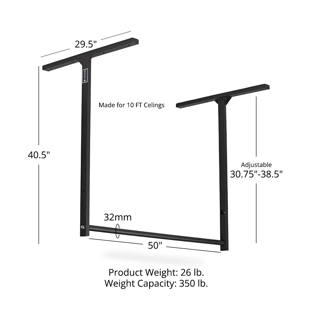Scratch and Dent, Large Adjustable Ceiling Wall-Mount Pull-Up Bar - Image 8
