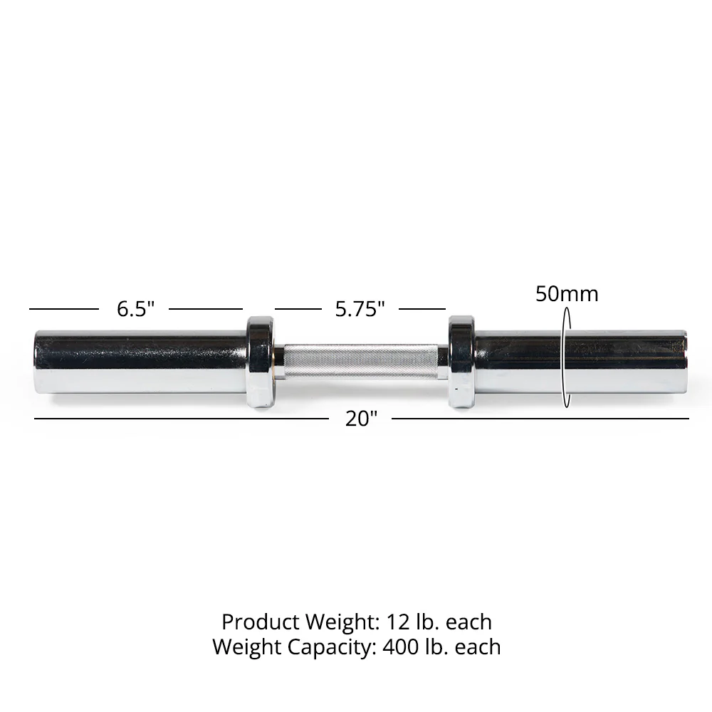 Loadable 20" Olympic Dumbbell Handles - Pair - Image 8